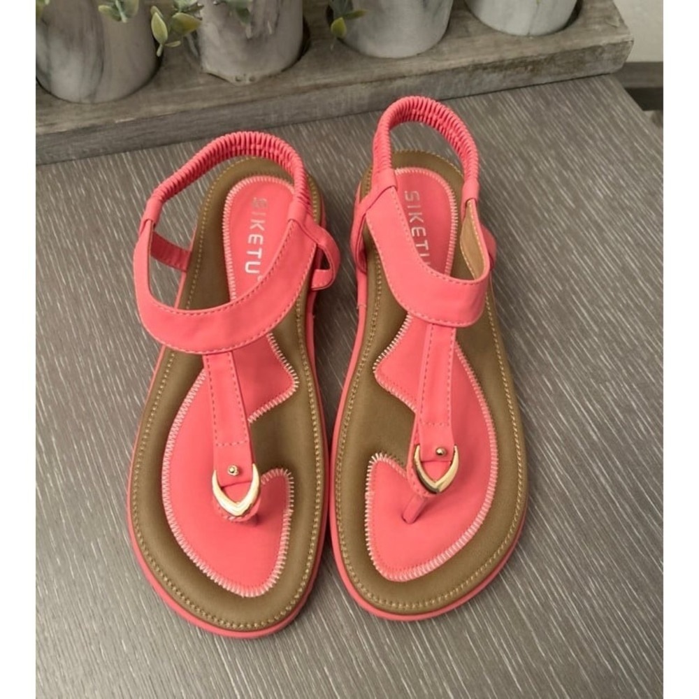 Siketu Ladies Salmon  Comfort Flip Flops Summer Beach Sandals Size‎ EU 41 USA 10